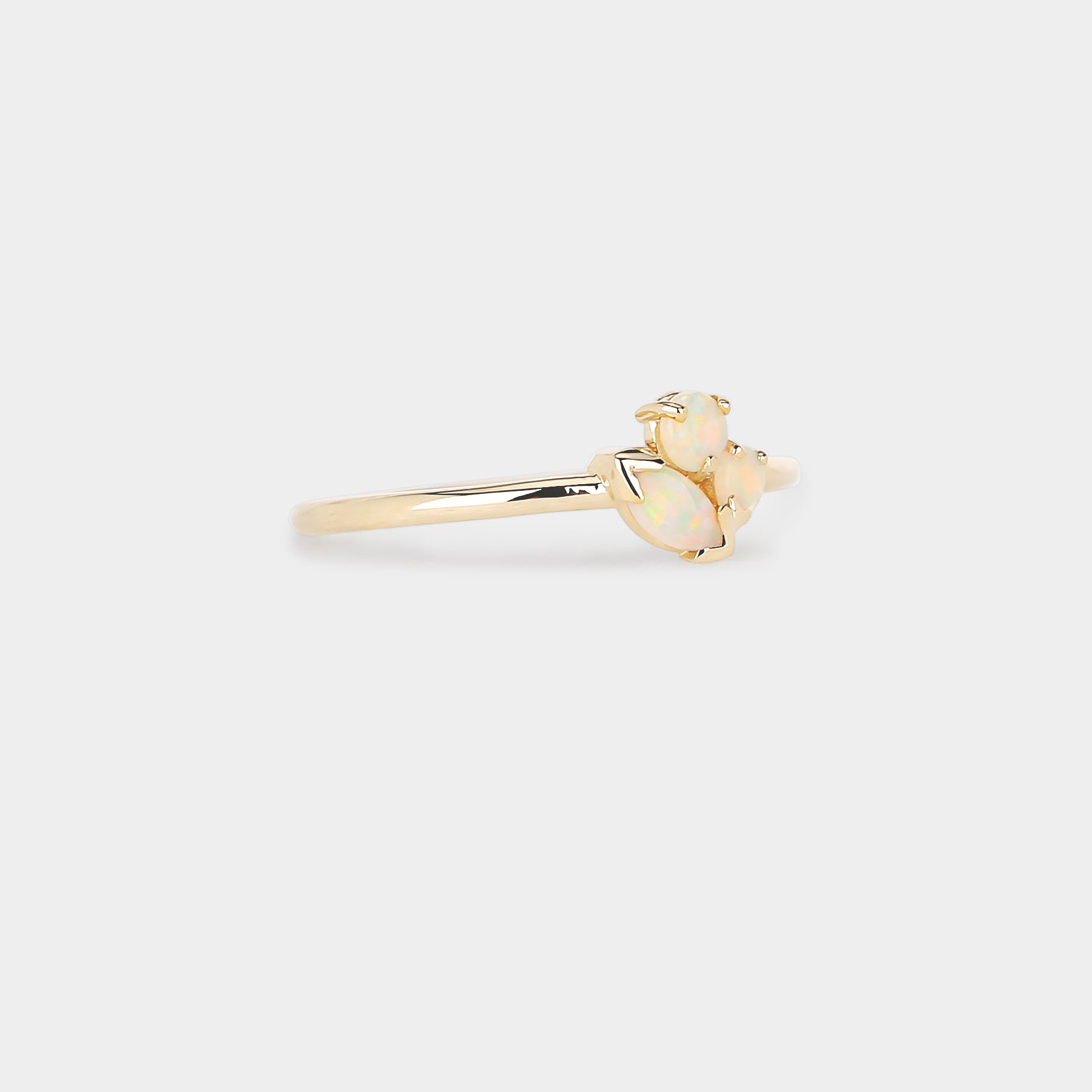 Opal petal cluster ring