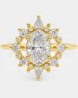 Sunray Halo Diamond Ring - Oval Lab Diamond