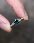 Pavé Trilogy - Natural Sapphire Ring