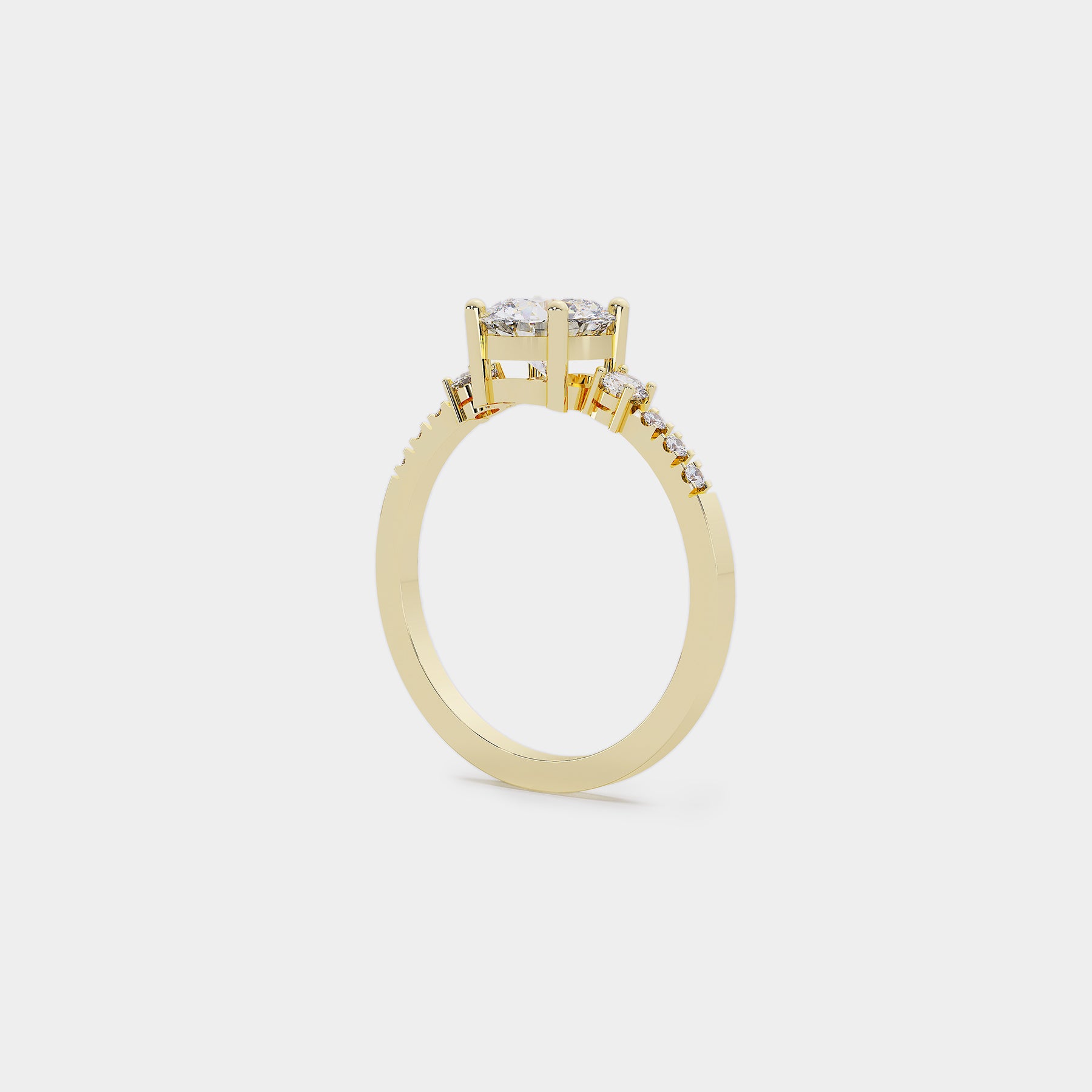 Pavé Trilogy - Diamond Ring