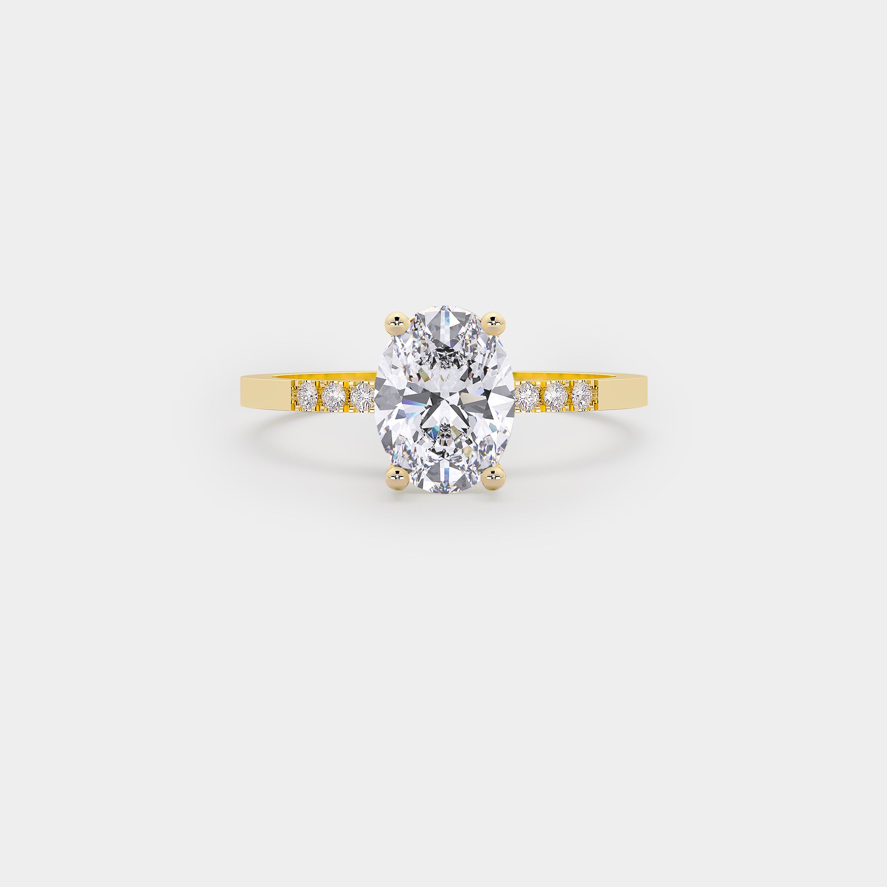 Pavé Solitaire - Diamond Ring