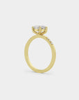 Pavé Solitaire Diamond Ring - Oval Lab Diamond