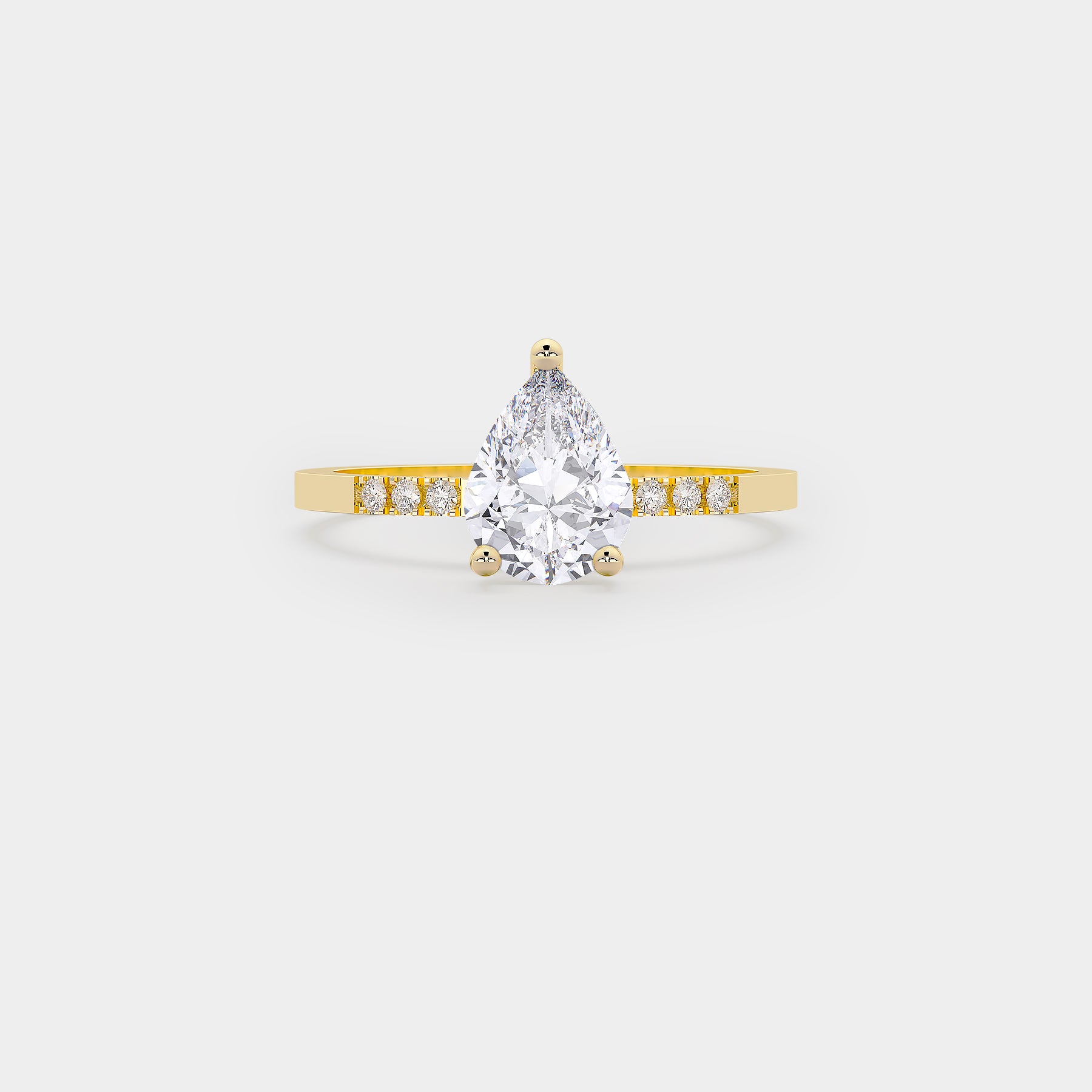Pavé Solitaire - Diamond Ring