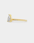 Pavé Solitaire Diamond Ring - Pear Cut Lab Diamond