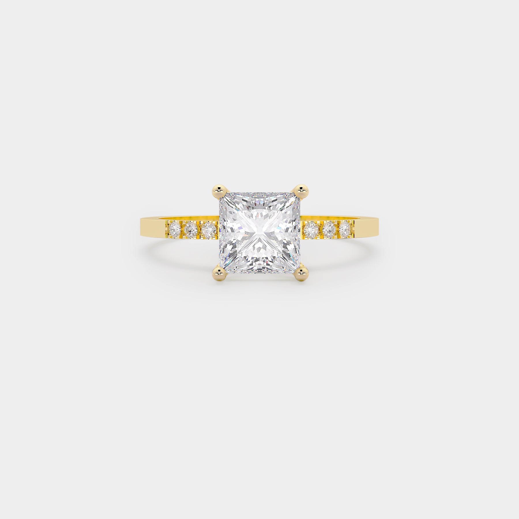 Pavé Solitaire - Diamond Ring