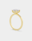 Pavé Solitaire Diamond Ring - Princess Lab Diamond
