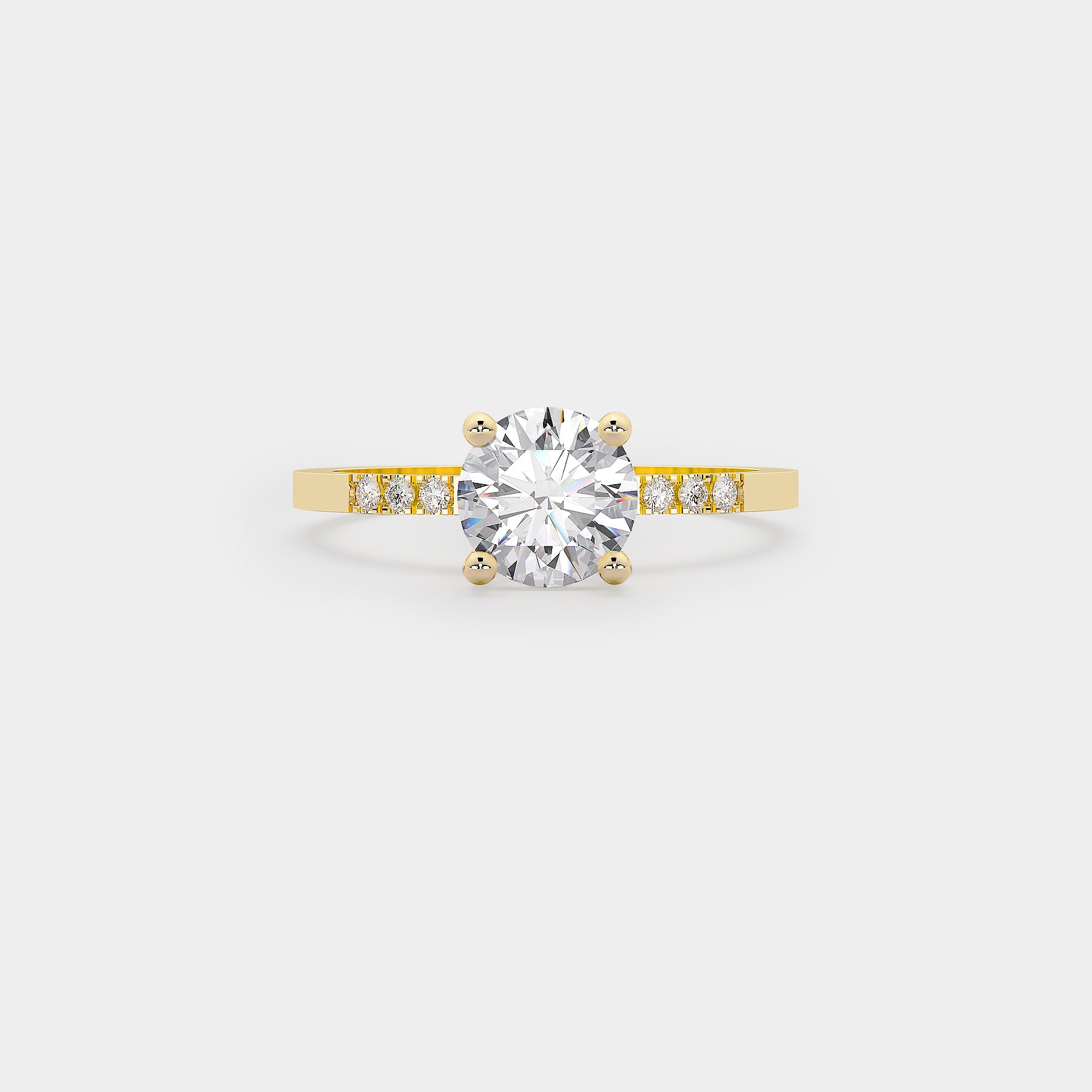 Pavé Solitaire - Diamond Ring