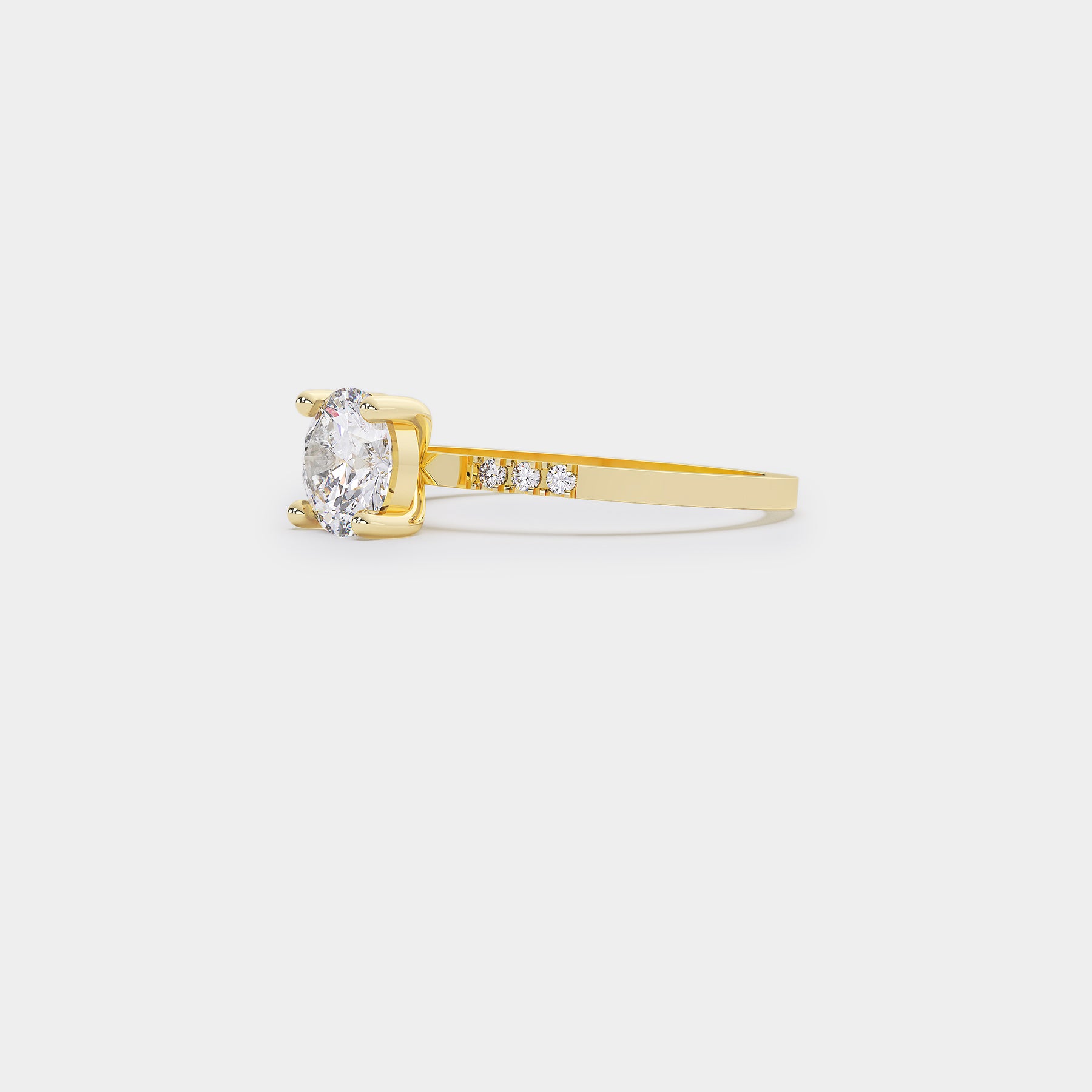 Pavé Solitaire - Diamond Ring
