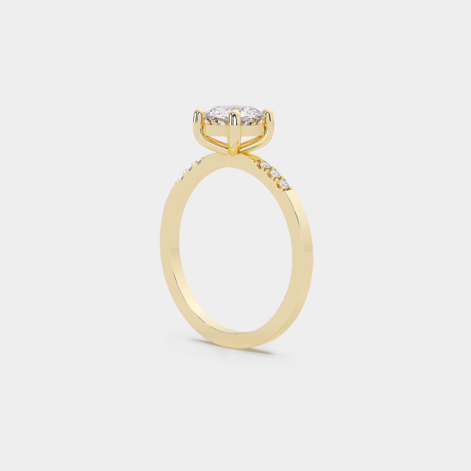 Pavé Solitaire - Diamond Ring
