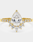 Sunburst Diamond Ring - Pear Lab Diamond