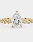 Harmony Diamond Ring - Pear Lab Diamond. Textured, unconventional diamond engagement ring design