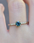 Sapphire solitaire Ring - 0.55ct round sapphire