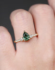 Sapphire trilogy ring - 1.18ct pear sapphire
