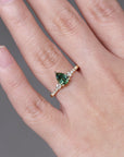 Sapphire trilogy ring - 1.18ct pear sapphire