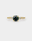 Sapphire trilogy ring - 1.25ct round sapphire