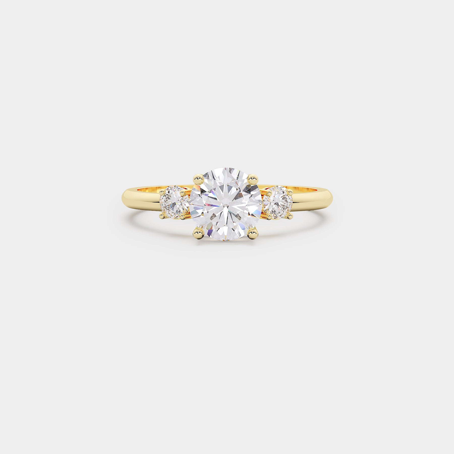 Solara Trilogy Diamond Ring - Round Lab Diamond