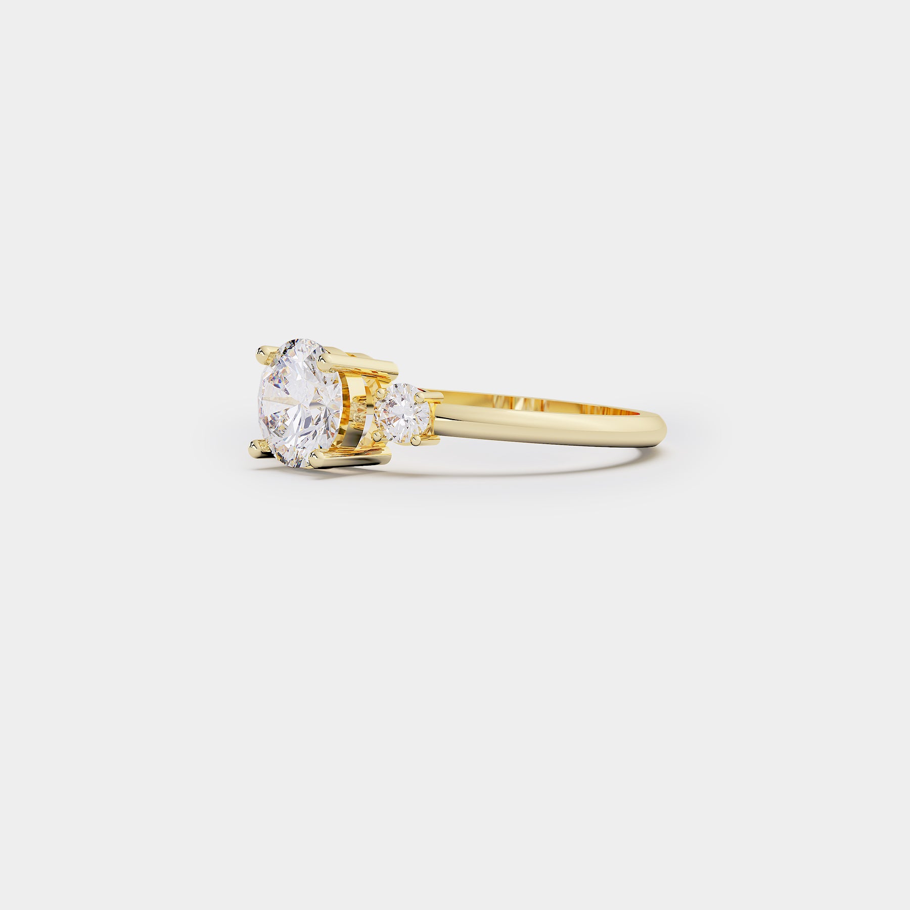 Solara Trilogy Diamond Ring - Round Lab Diamond