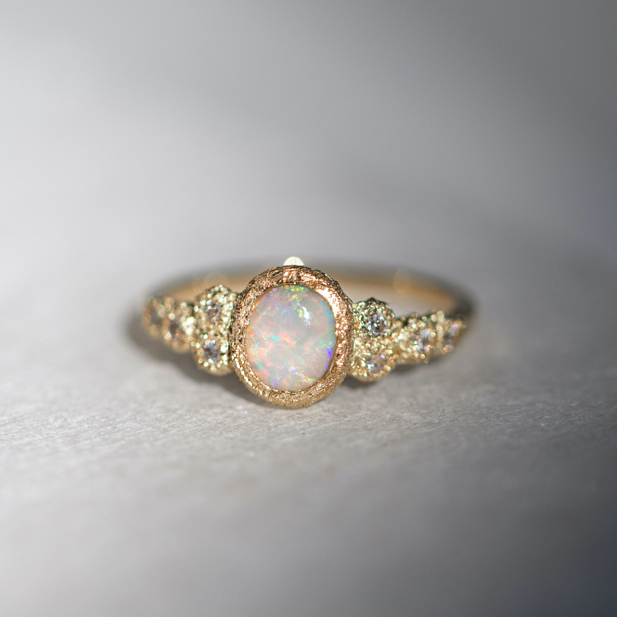 Meteorite - Natural Opal Ring