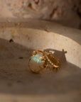 Promise engagement ring - 3.08ct oval natural white opal
