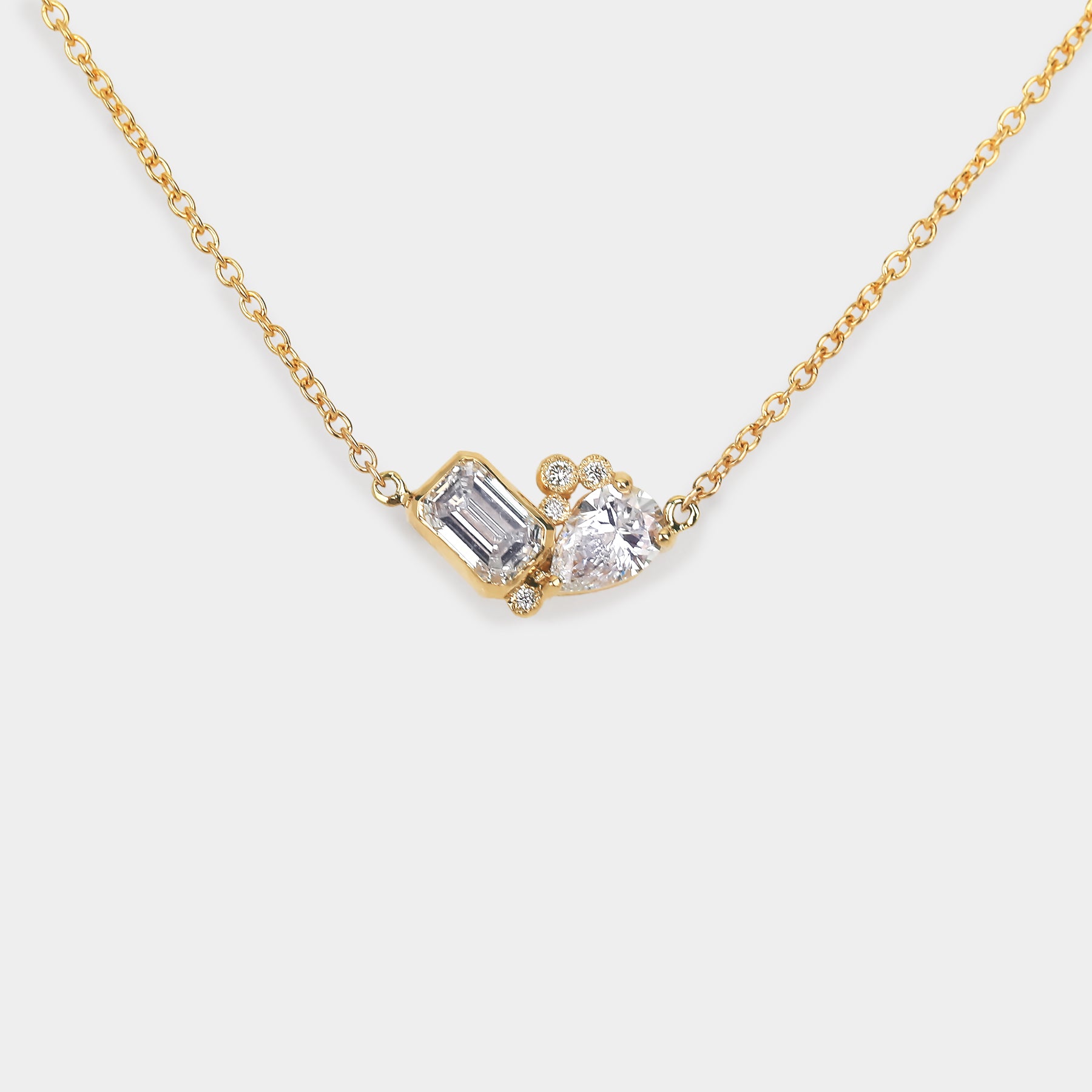Vela Toi et Moi Necklace - 1.0ct lab diamonds
