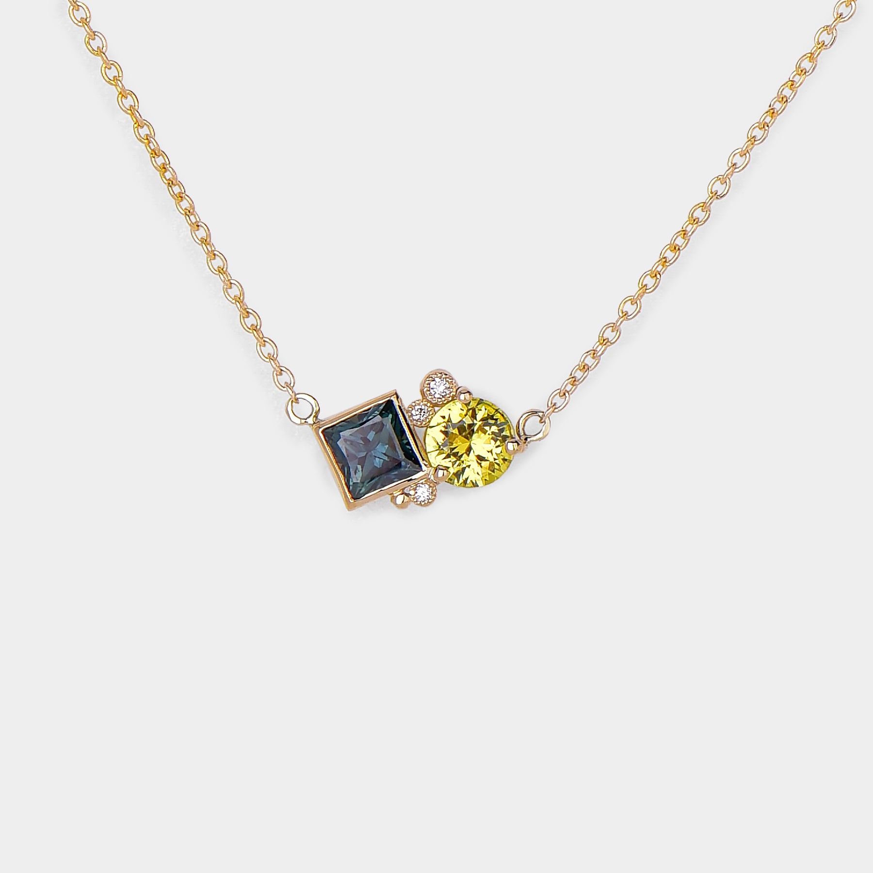 Vela Toi et Moi Necklace - 1.34ct sapphires