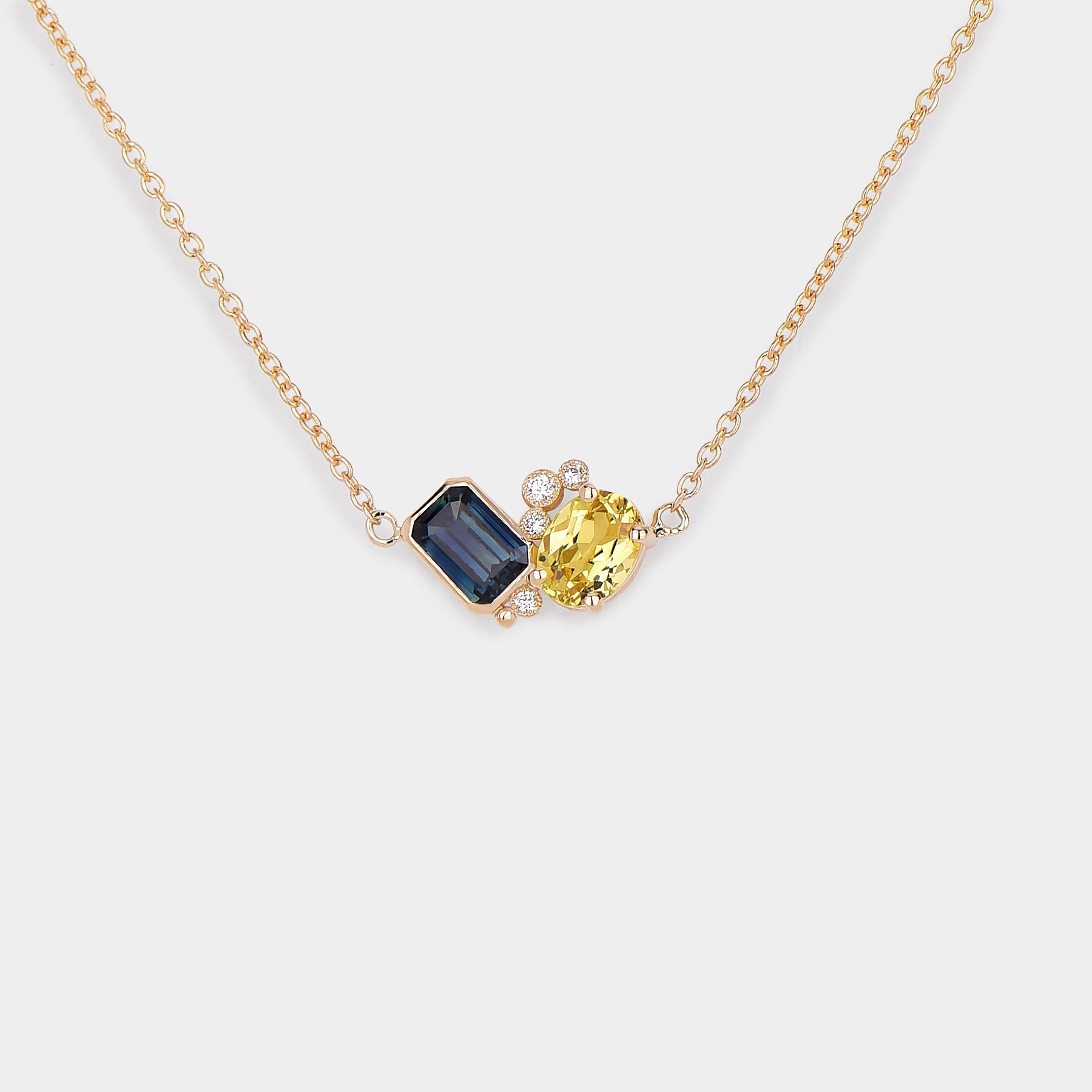 Vela Toi et Moi Necklace - 1.65ct sapphires