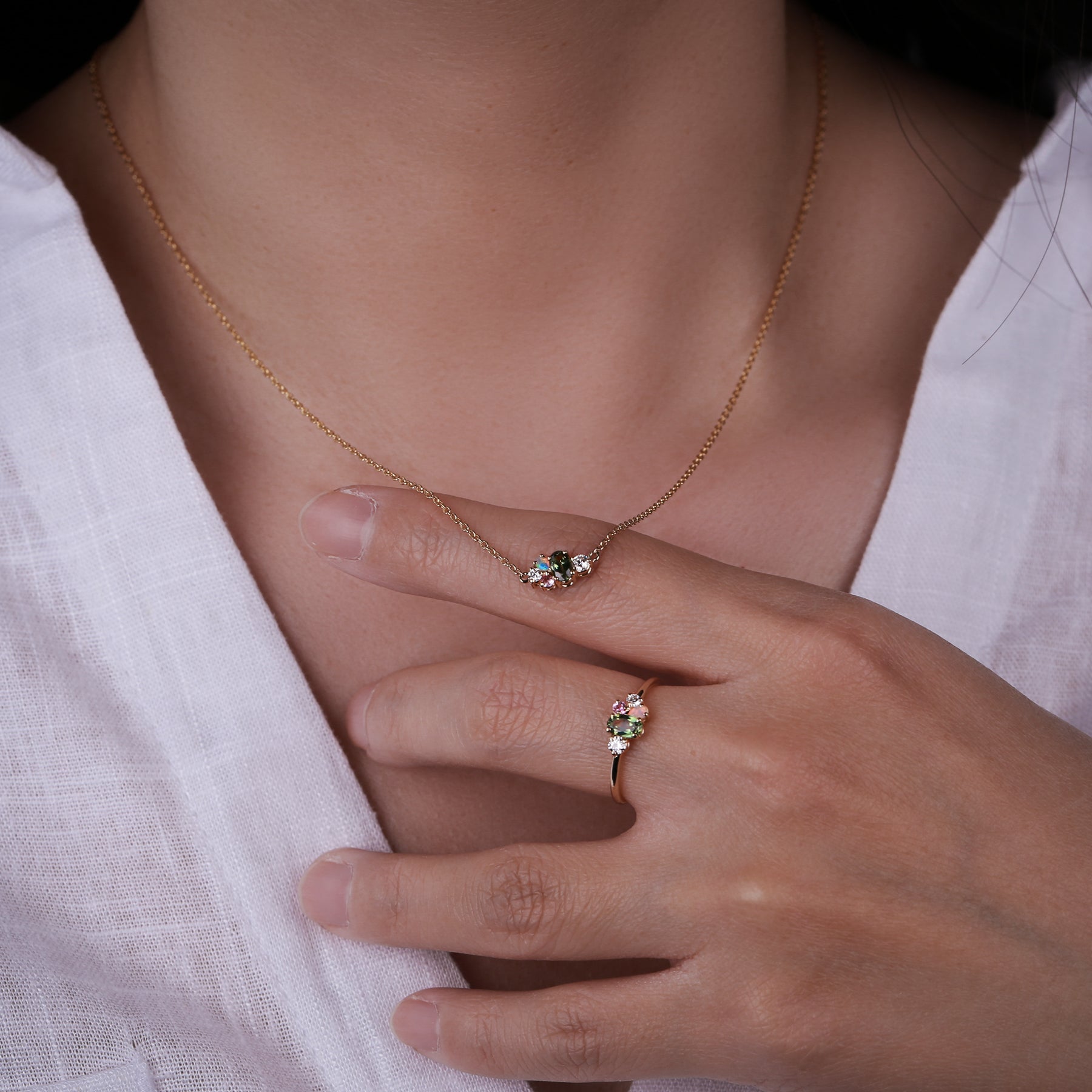 Wild garden cluster ring