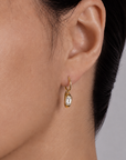 Dune Signet Diamond Hoop Earrings