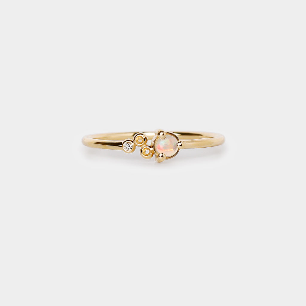 petite meteor crater opal ring