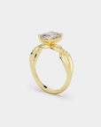 Infinity Diamond Ring - Emerald Cut Lab Diamond