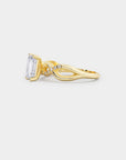 Infinity Diamond Ring - Emerald Cut Lab Diamond