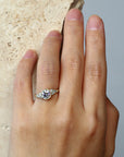 meteorite round diamond ring