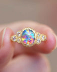 Meteorite - Natural Opal Ring