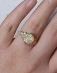 Meteorite - Natural Opal Ring