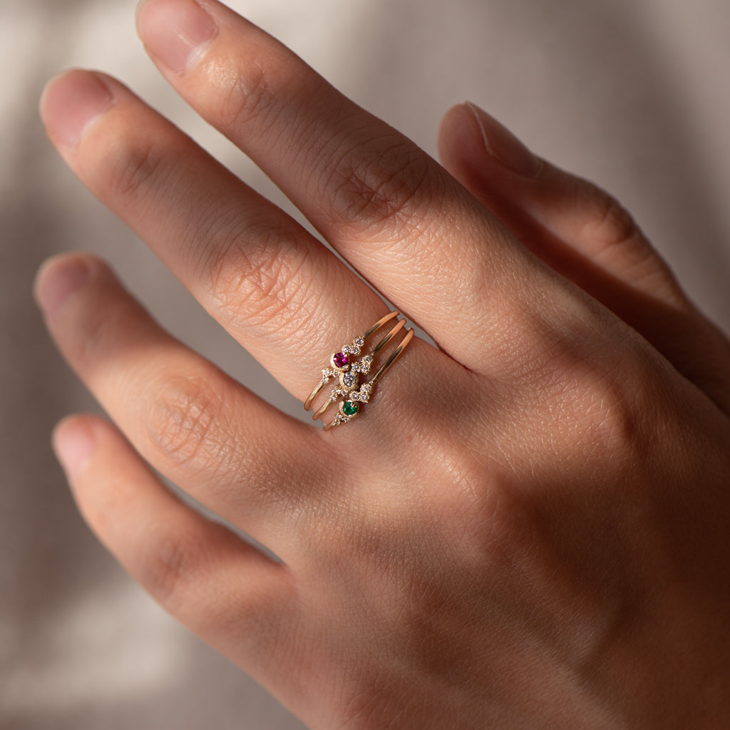 Petite Galaxy Birthstone Ring - Choose your birthstone