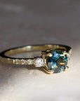 Sapphire trilogy ring - 1.25ct round sapphire