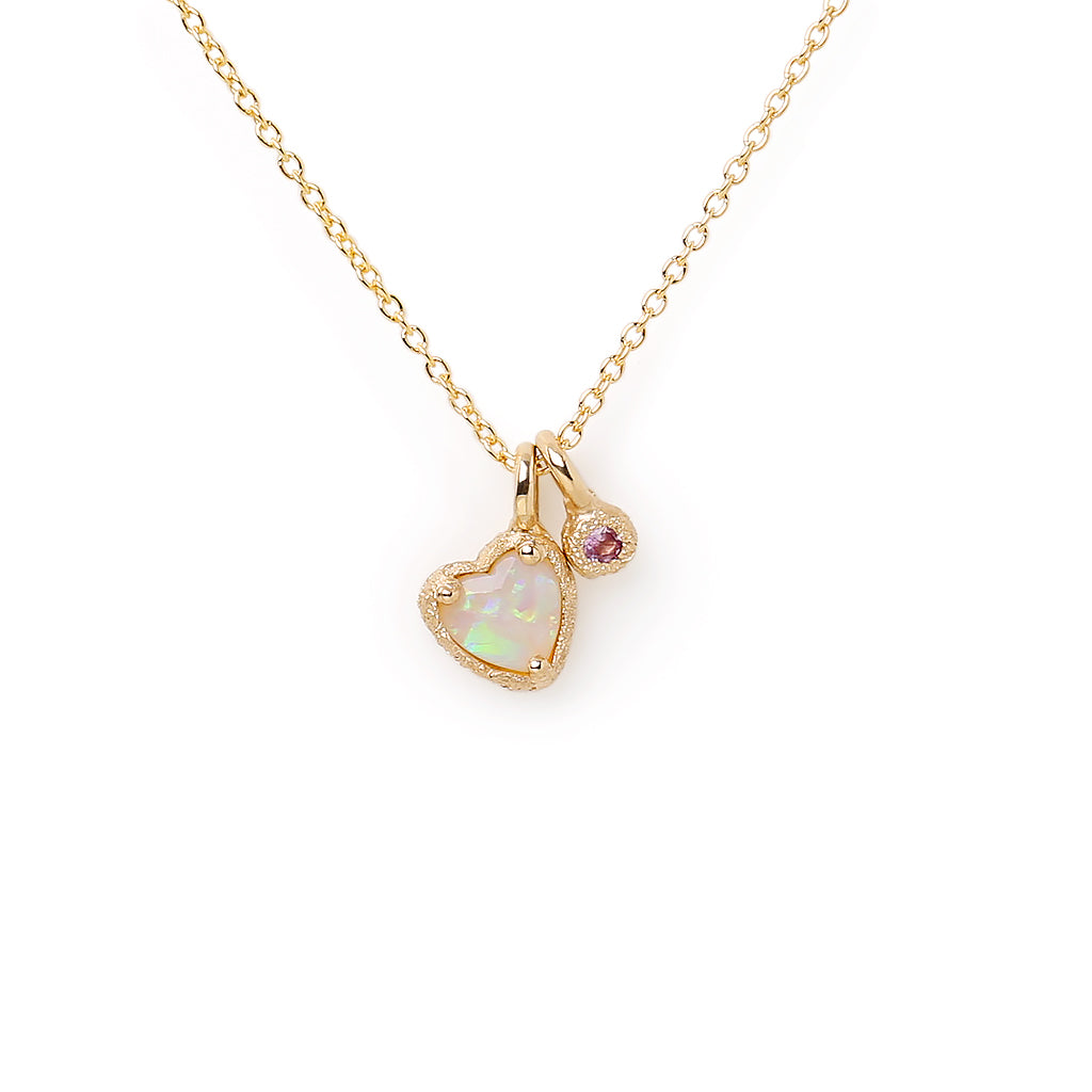 Beside U opal Necklace - pink sapphire