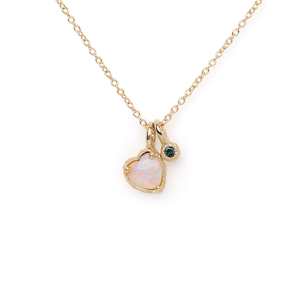 Beside U opal Necklace - teal sapphire
