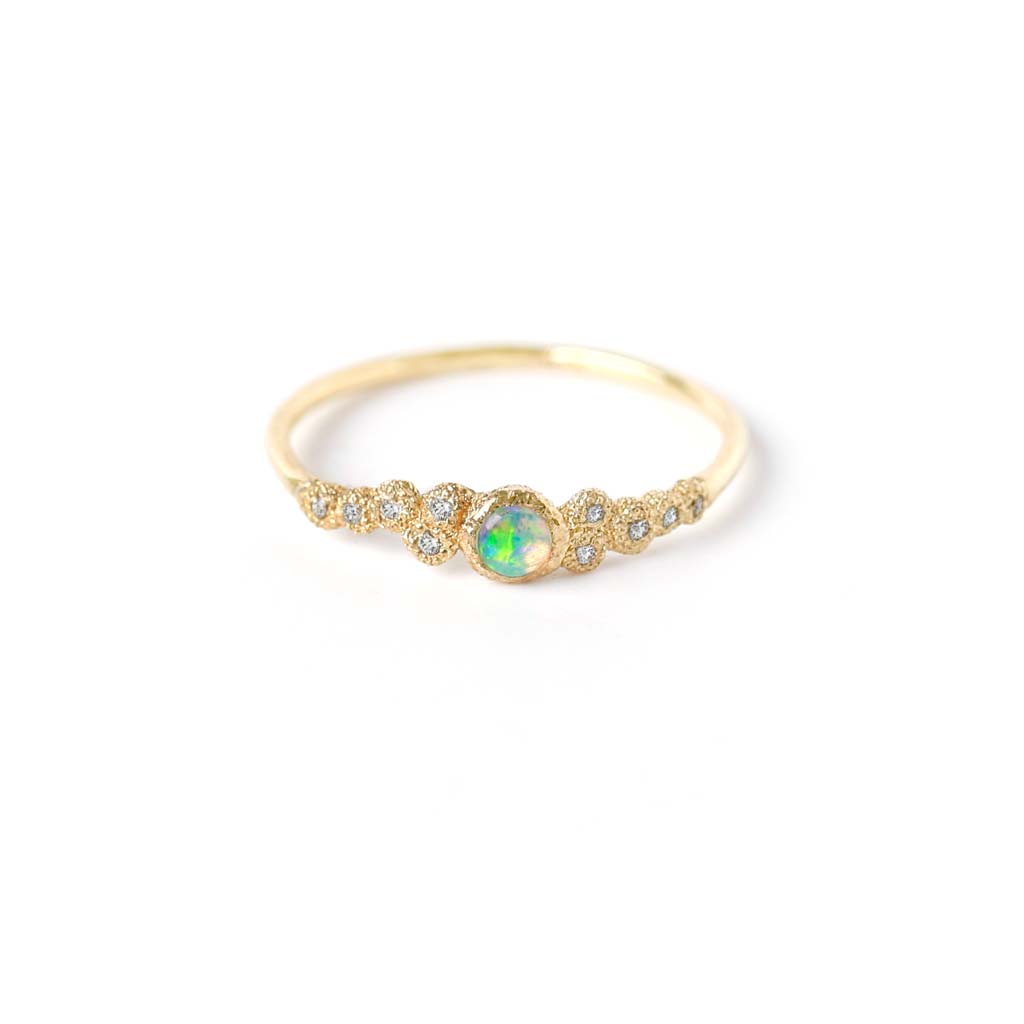 Mini Meteorolite Opal Ring - James &amp; Irisa Jewellery