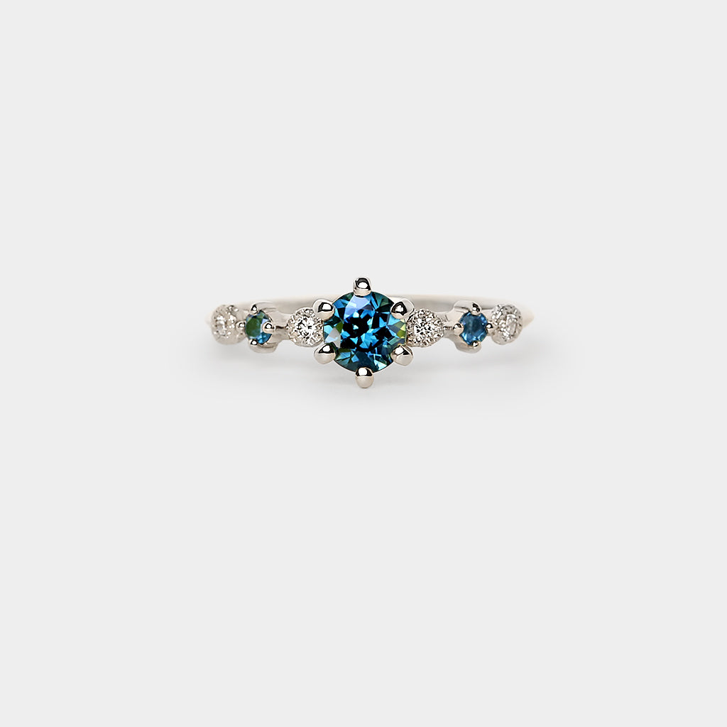 Harmony Engagement Ring - 0.61ct round sapphire