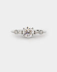 Astra engagement ring - 1.0ct round lab white diamond & natural diamonds