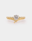 Promise engagement ring - 0.6ct oval lab white diamond & natural diamonds