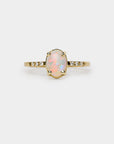 Opal solitaire Ring - 0.95ct white opal