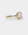 Opal solitaire Ring - 0.95ct white opal