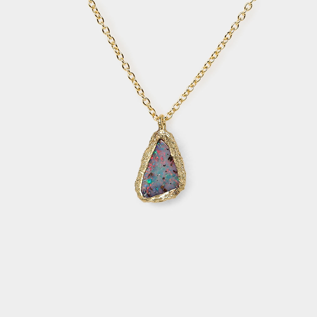 Meteorites bezel boulder opal Necklace 6