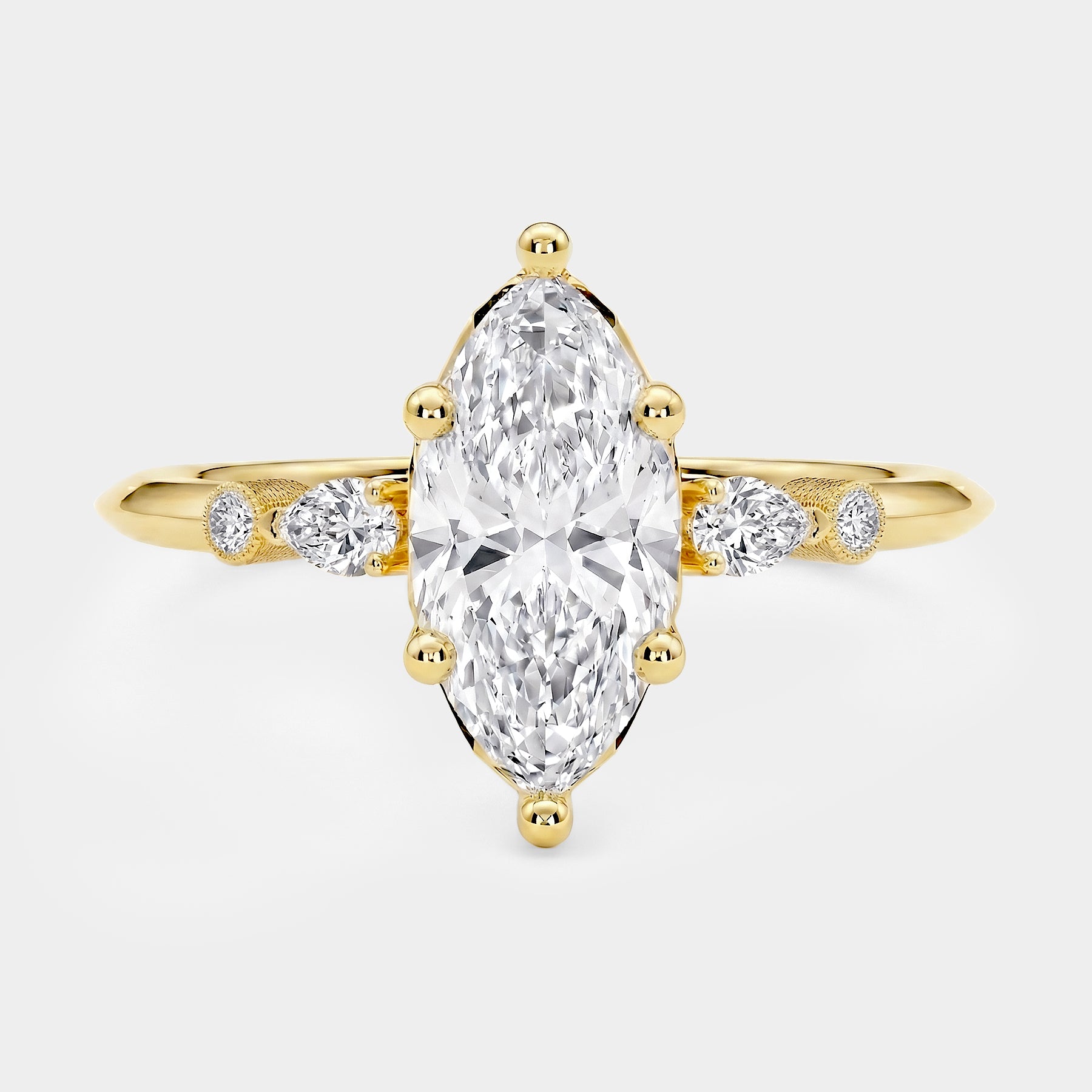 Astra Diamond Ring - Marquise cut Lab Diamond