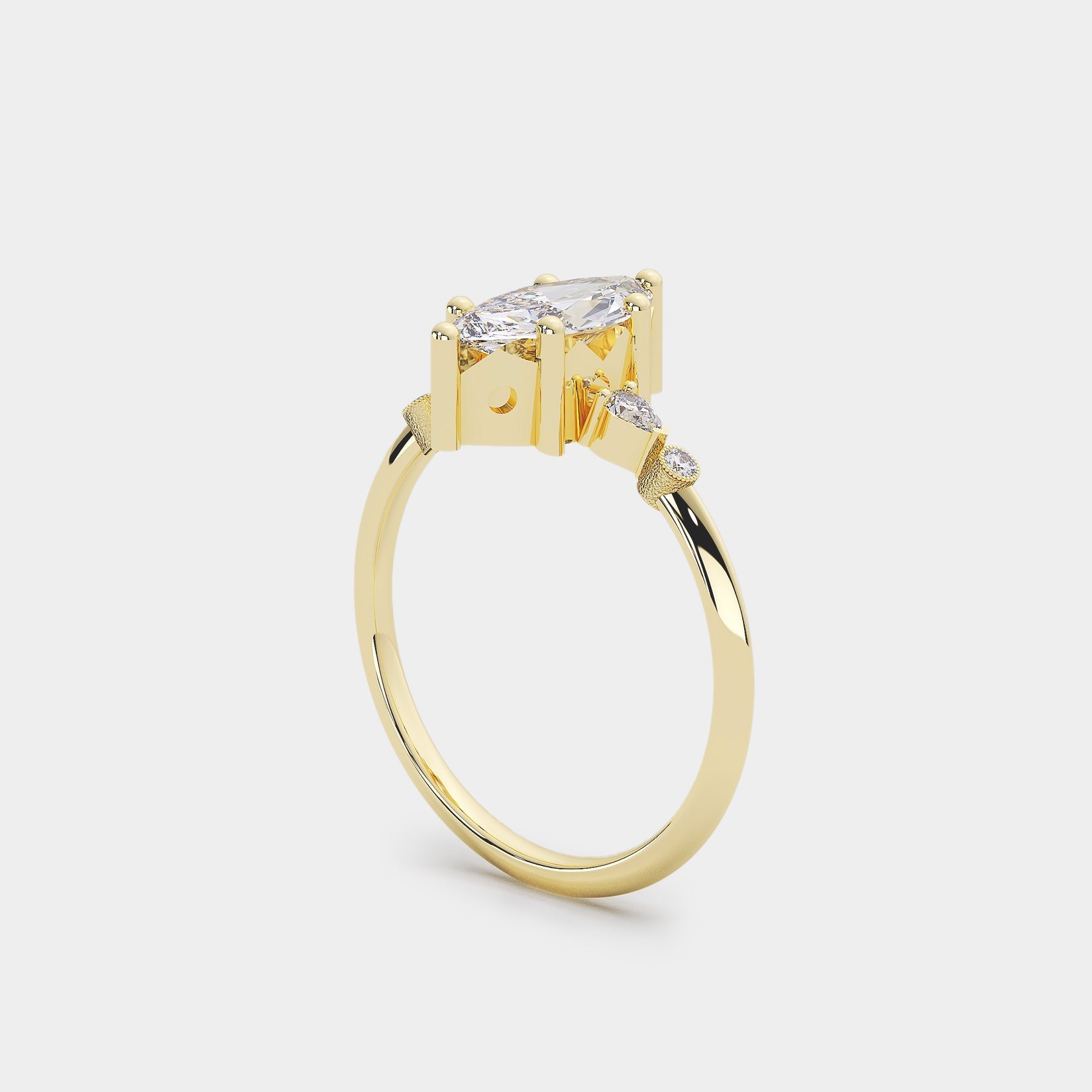 Astra Diamond Ring - Marquise cut Lab Diamond