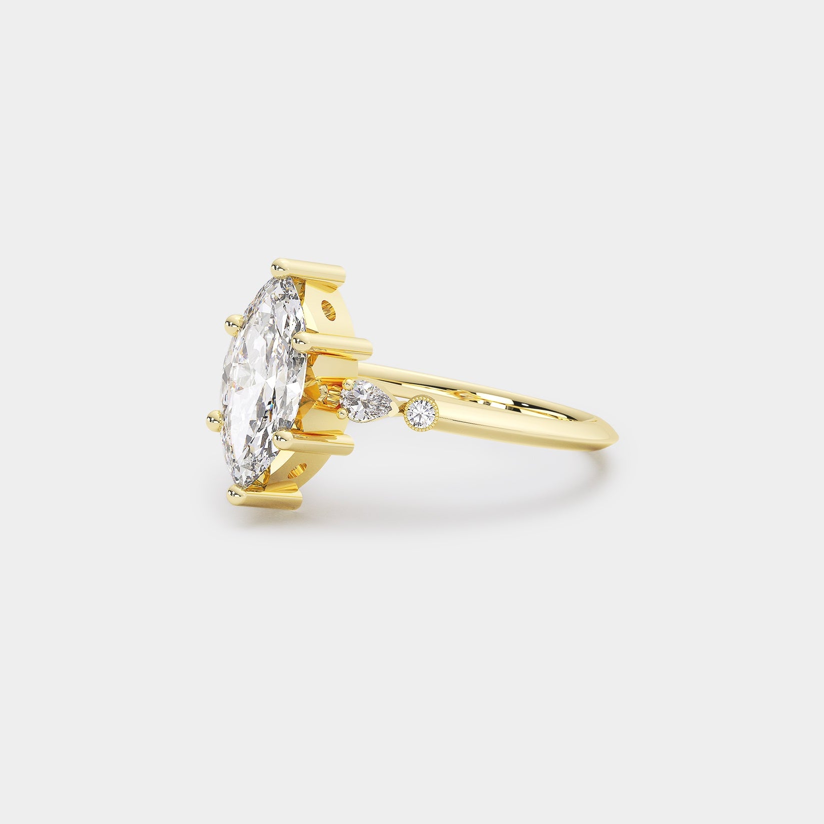 Astra Diamond Ring - Marquise cut Lab Diamond