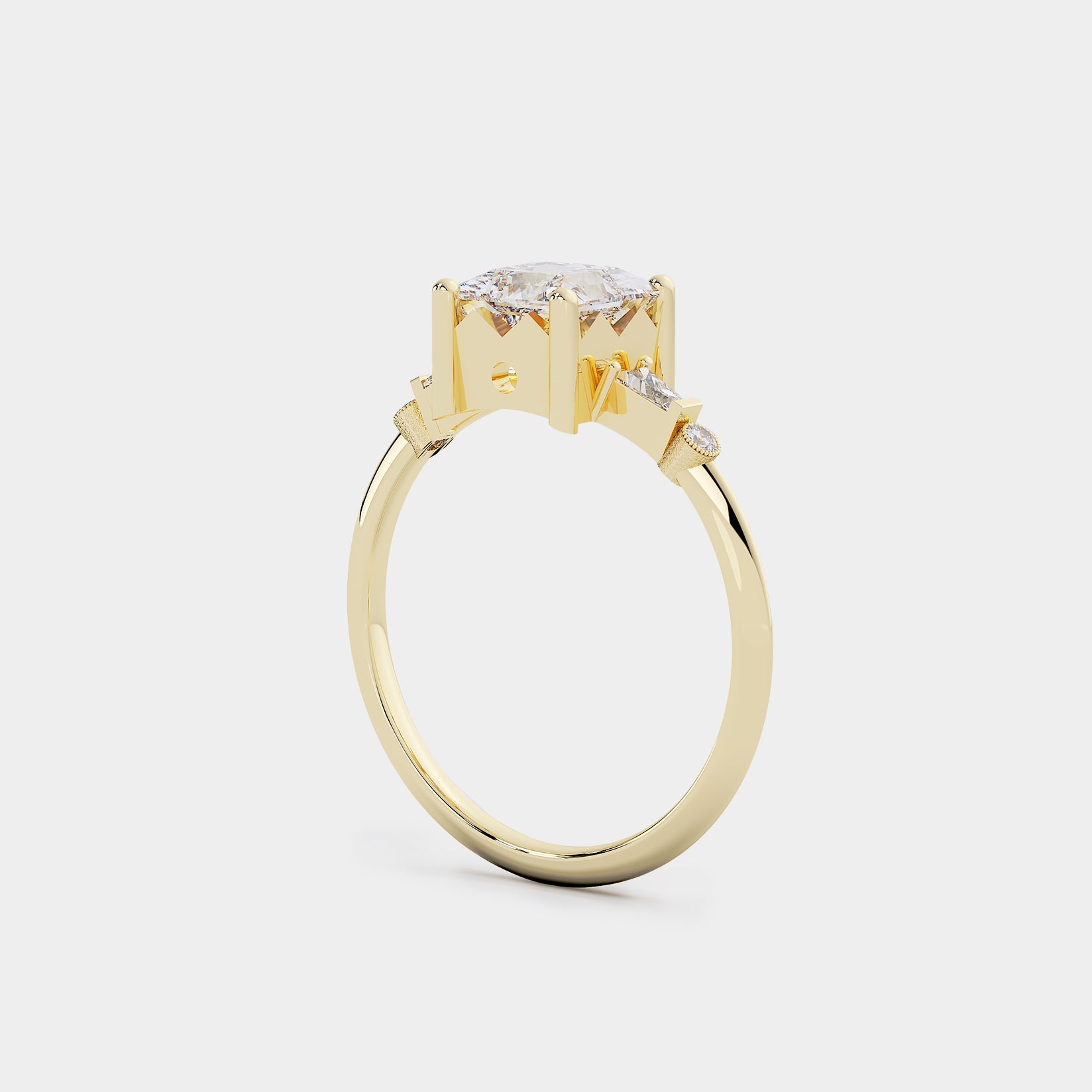 Astra Diamond Ring - Princess cut Lab Diamond