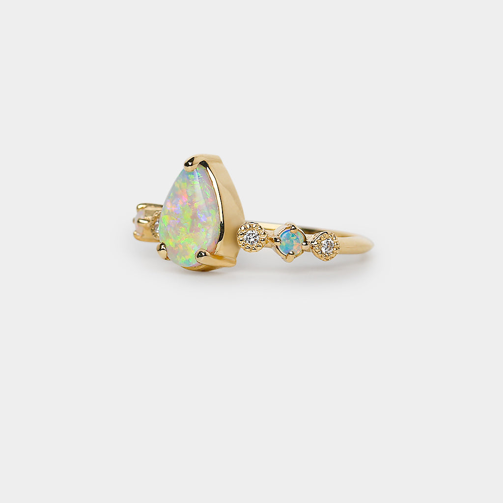 Harmony Crystal Opal Ring - 1.33ct pear crystal opal